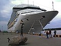 Kreuzfahrtschiff im Hafen Klaipėda