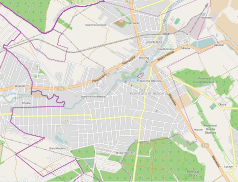 Mapa konturowa Konstancina-Jeziorny, blisko centrum na prawo znajduje się punkt z opisem „Grapa”