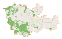 Mapa konturowa gminy Niegowa, blisko centrum na lewo znajduje się punkt z opisem „Niegowa”