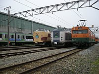 構内 485系・583系・E127系・クモヤ143形電車