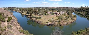 View of northern part of site from Afton Street Conservation Reserve, Essendon West. Houses on ridge in distance are in Avondale Heights