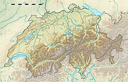 Map showing the location of Rhône Glacier