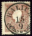 Stamp of Austrian Empire cancelled in 1859 in Polish HALICZ