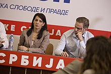 Marinika Tepić and Borko Stefanović at a Party of Freedom and Justice conference