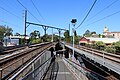 The entrance and exit ramp to Canterbury Road and the railway bridge, December 2019