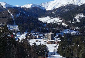 Vue aérienne de la station.