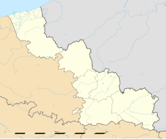 Mapa konturowa Nord, blisko centrum u góry znajduje się punkt z opisem „Lompret”