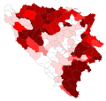 Anteil der Serben auf Gemeindeebene in Bosnien und Herzegowina 2013[48]