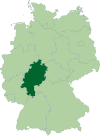 Map of Germany with the location of Hesse highlighted