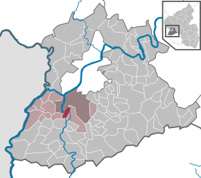 Poziția ortsgemeinde Kanzem pe harta districtului Trier-Saarburg