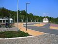 Vorplatz des Bahnhofs auf der Schmalspurseite mit im Hintergrund noch zu erkennendem Kohleschuppen