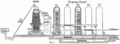 Five Cowper's stove regenerative heat exchangers