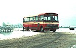 Mercedes-Benz-bus met Hainje-carrosserie, bouwjaar 1965, van de LAB bus 2 bij Makkum.