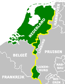 Nederland met het hertogdom Limburg en het groothertogdom Luxemburg in de Duitse Bond