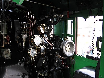 The engineer's side of No. 2816's control cab