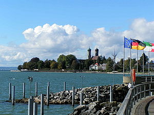 Friedrichshafen met Schlosskirche aan de Bodensee