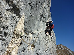 Klettern an der Gimpel Südseite, hier die Tour „Neue Südost Kante“