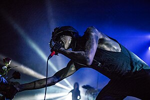 IAMX during the concert in Warsaw promoting the newest album "Alive In New Light".