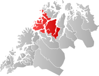 Kart som viser Tromsø kommune.