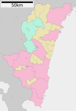 下北方町の位置（宮崎県内）