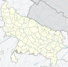 Mapa konturowa Uttar Pradesh, w centrum znajduje się punkt z opisem „Sidhauli”