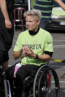 Marieke Vervoort tijdens het Run to walk again-event in Tongerlo, september 2012