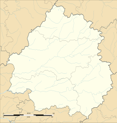 Mapa konturowa Dordogne, po lewej nieco na dole znajduje się punkt z opisem „Monfaucon”