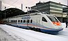 Karelian Trains Class Sm6 "Allegro" at Helsinki Central railway station before its first commercial journey to St. Petersburg, Russia, in 2010