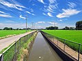 用水路と水田は東部を中心によく見られる光景（幸手市）