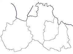 Mapa konturowa kraju libereckiego, w centrum znajduje się punkt z opisem „Stadion U Nisy”