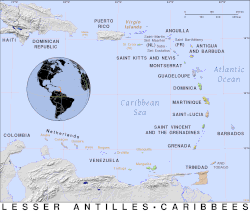 Map of the Lesser Antilles