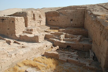 Zona d’excavació d’un edifici del calcolític tardà (zona TW) al jaciment de Tell Brak