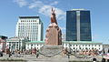 Escriptura mongol en el monument a Sukhbaatar a Ulan Bator, 1946