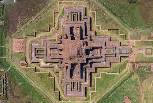 Aerial view of the central shrine of Somapura Mahavihara