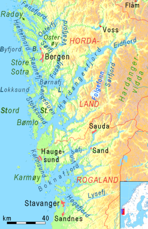 Hardangerfjord und Boknafjord