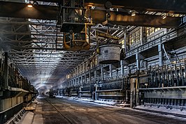 Bratsk aluminiumsmelter met een capaciteit van 1 miljoen ton per jaar