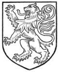 Oroszlánok és más állatok pózai: álló (en: lion rampant)