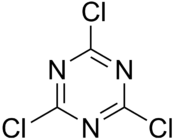 Structuurformule van cyanuurchloride