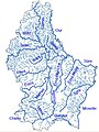 Carte des cours d'eau du Luxembourg