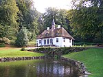 Liselund gamle slott, cirka 1790, Møn, Danmark.