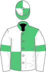 Emerald Green and White (quartered), White sleeves, Emerald Green armlets