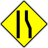 Road narrows on the right