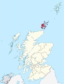 Poziția regiunii Orkney Àrcaibh