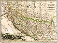 Les provinces illyriennes en 1809 avec les frontières ottomane et autrichienne.