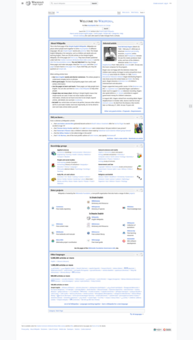 The main page of the Simple English Wikipedia