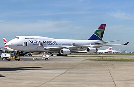 Een Boeing 747-400 van South African Airways