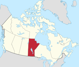 Localização da província de Manitoba no Canadá