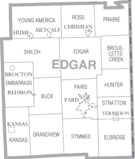 Kaart van Edgar County