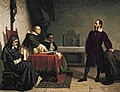 Galileo tegenover de Romeinse inquisitie, 1857. Cristiano Banti (1824-1904).