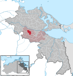 Läget för kommunen Medow i Landkreis Vorpommern-Greifswald